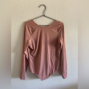 Blush Long-sleeve Bodysuit with low back